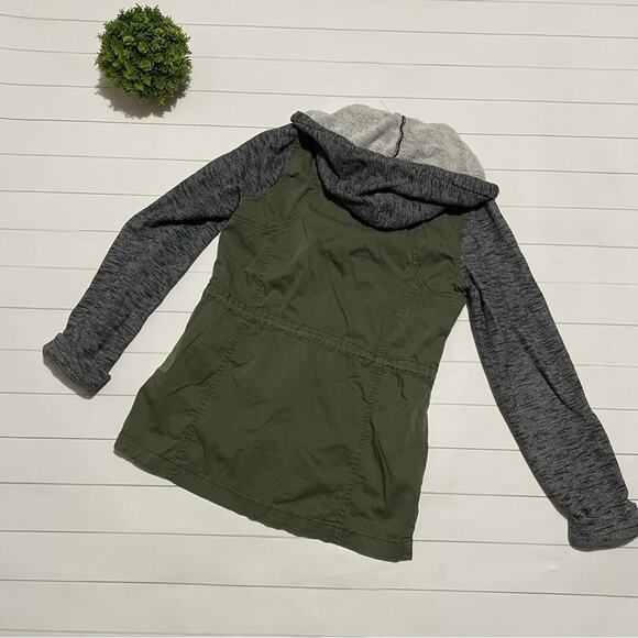 Mudd Olive Army Green Gray Knit Hooded Utility Vest‎ Jacket Women’s Size XS - Picture 6 of 9